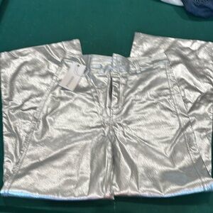 Fun Silver Wide Leg Jeans